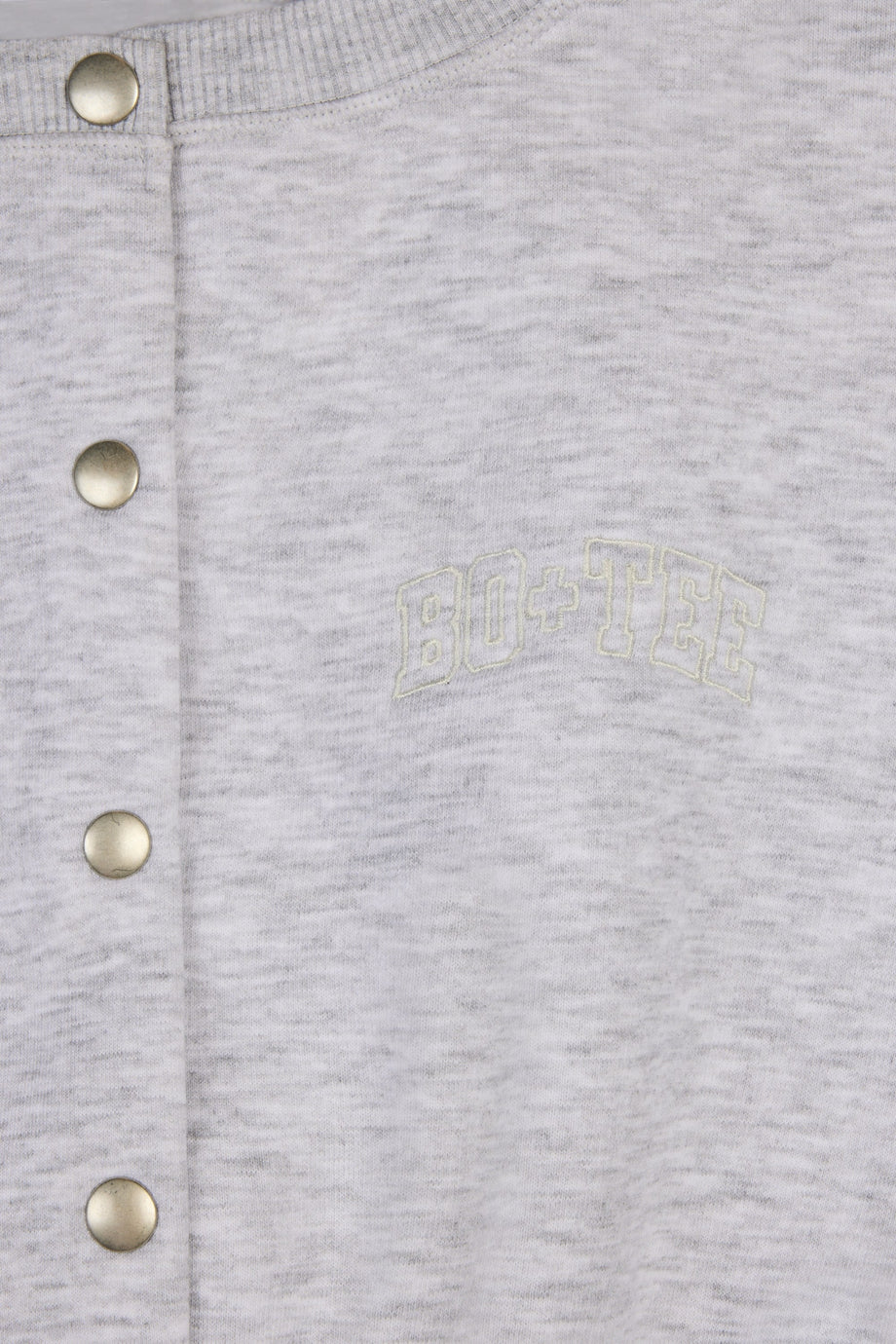 Button-Up Cropped Cardigan in Grey Marl