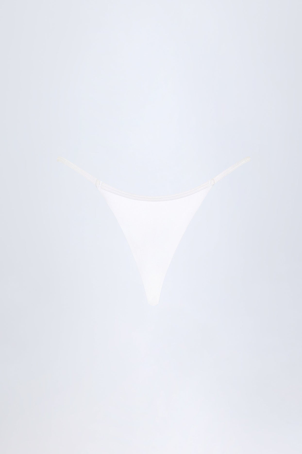 Charm-Detail Thong Bikini Bottoms in White