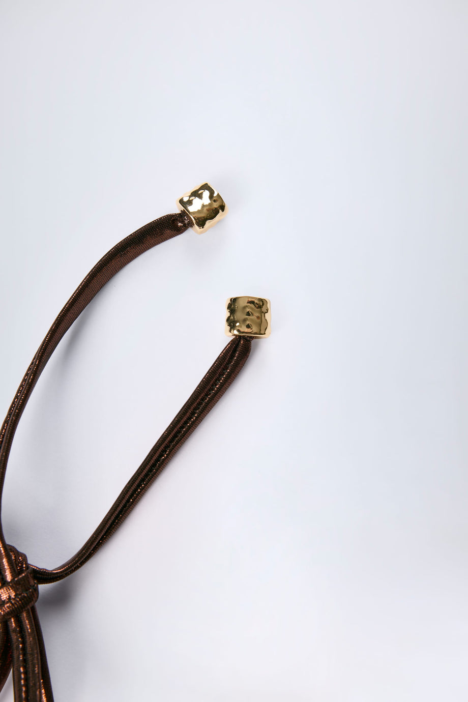 Panelled Bikini Bra in Bronze Gold