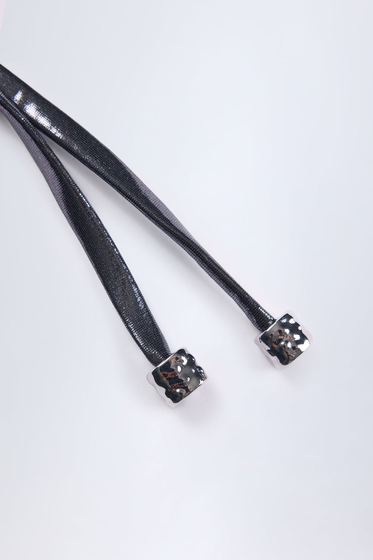 Panelled Bikini Bra in Silver Chrome