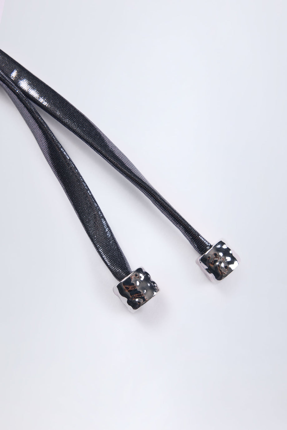 Panelled Bikini Bra in Silver Chrome