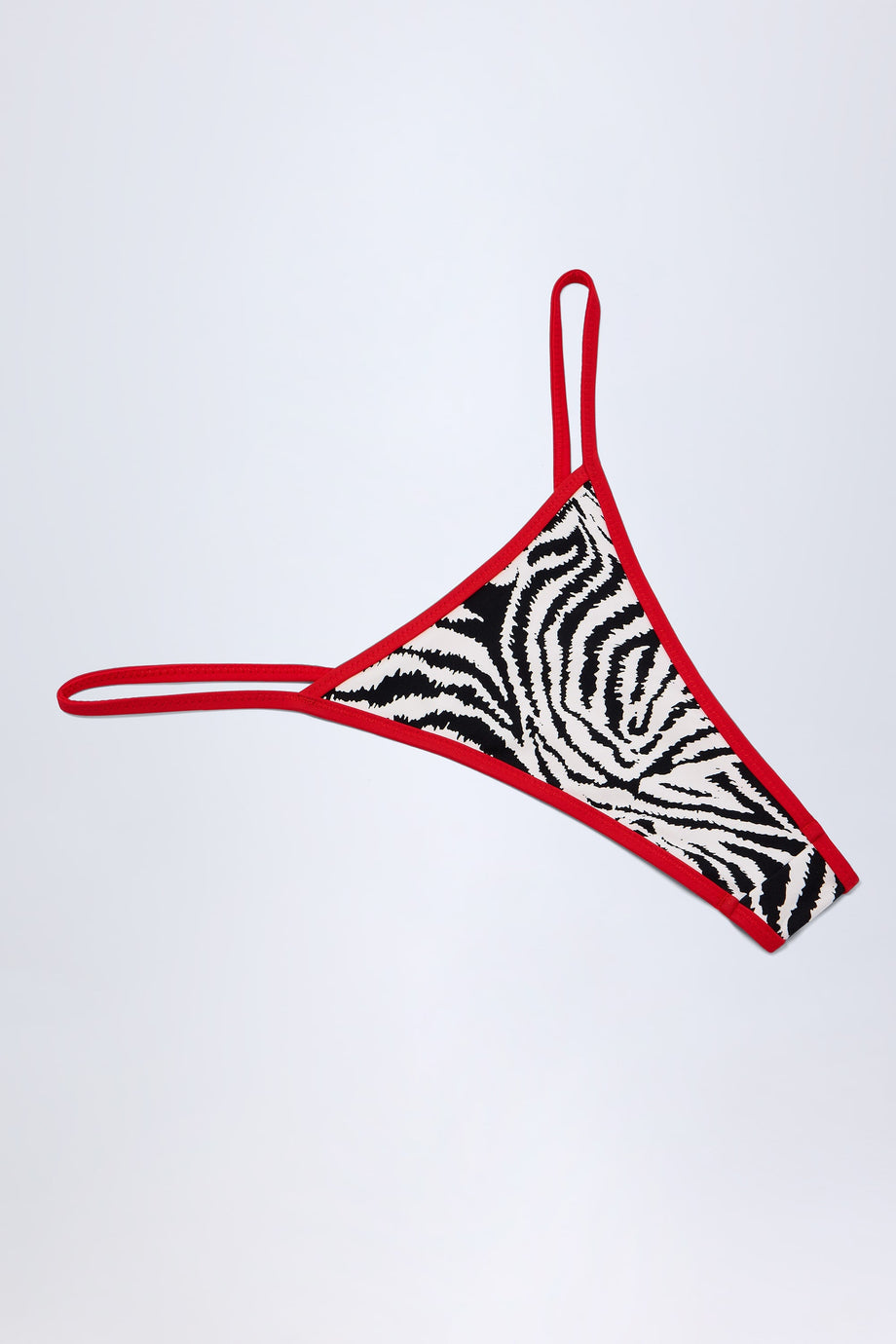 Reversible Thong Bikini Bottoms in Zebra Print