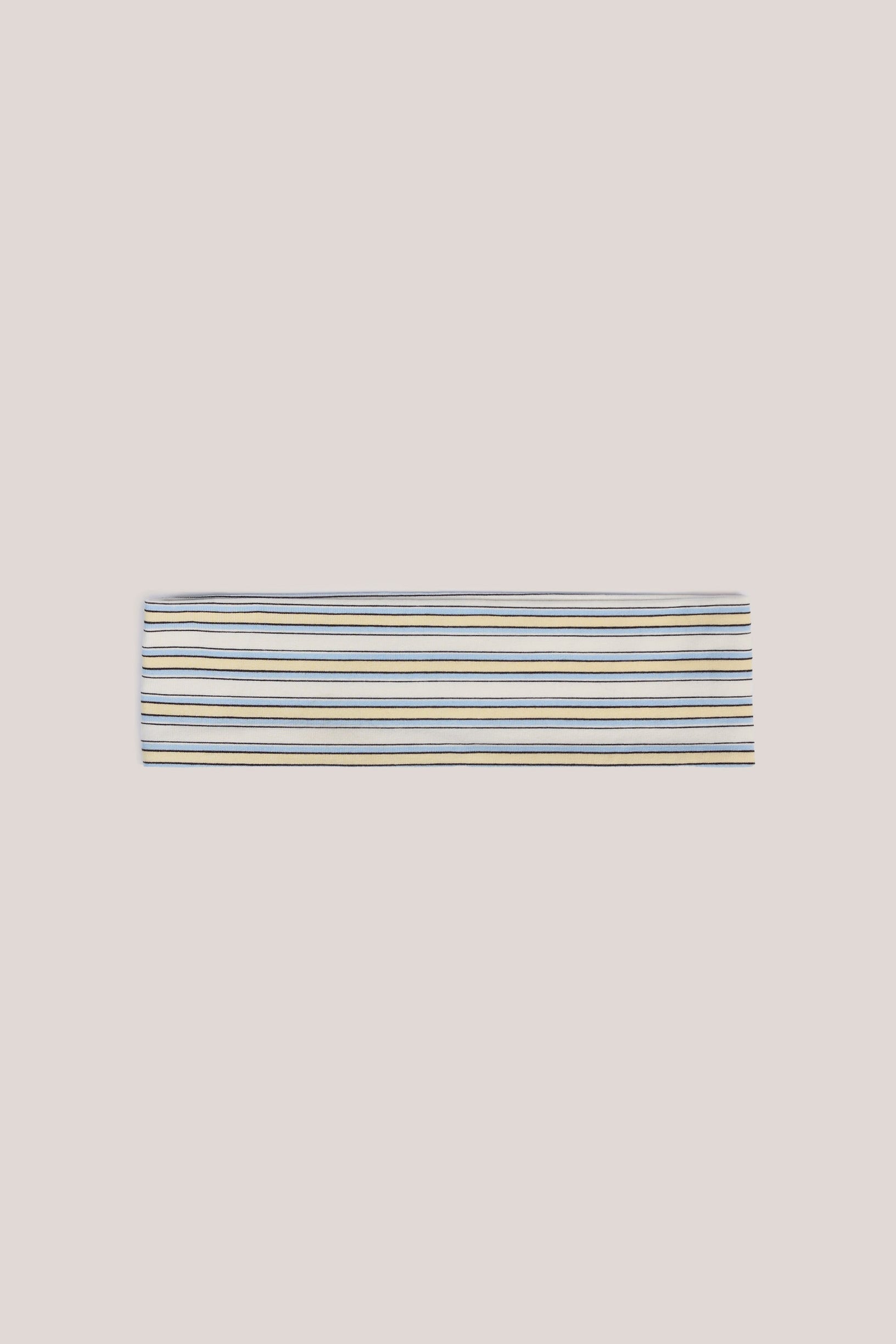 Modal Ribbed Headband in Blue & Yellow Stripe - 2
