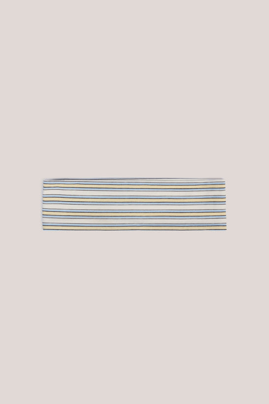 Modal Ribbed Headband in Blue & Yellow Stripe