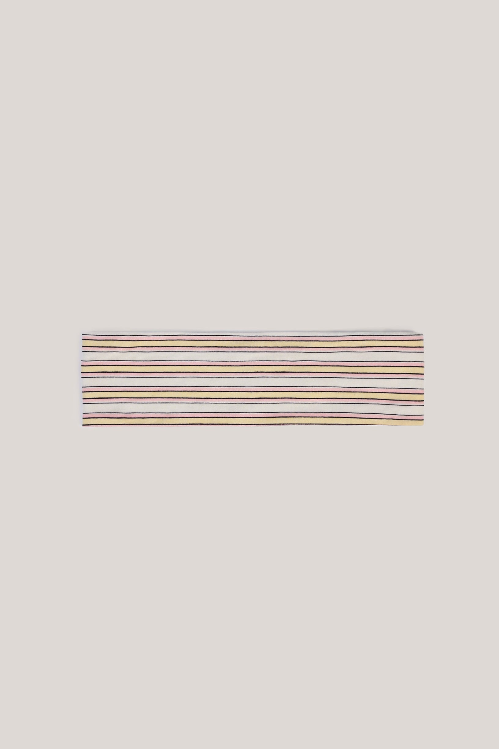 Modal Ribbed Headband in Pink & Yellow Stripe - 2