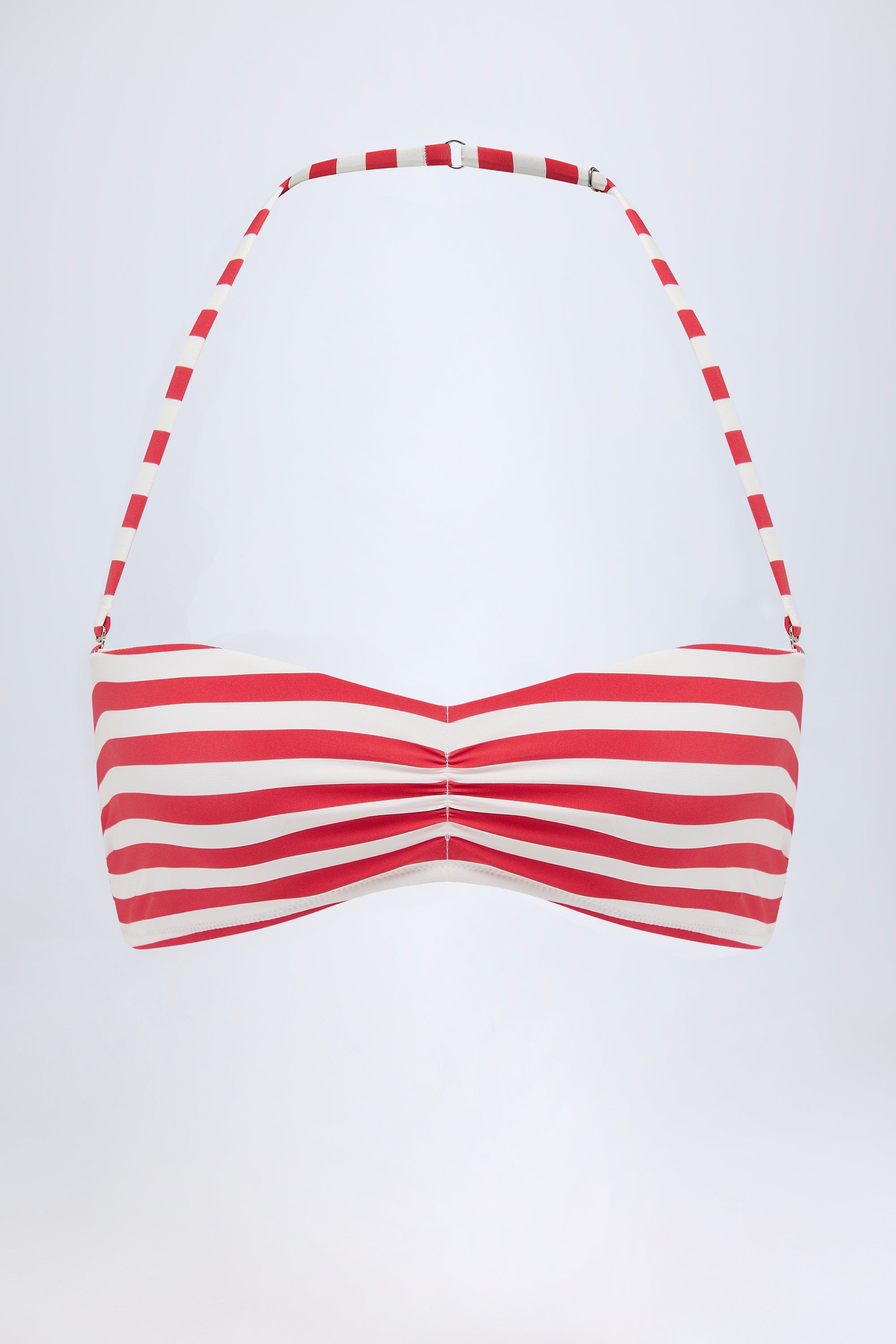 Multiway Bikini Top in Cherry Red Stripe