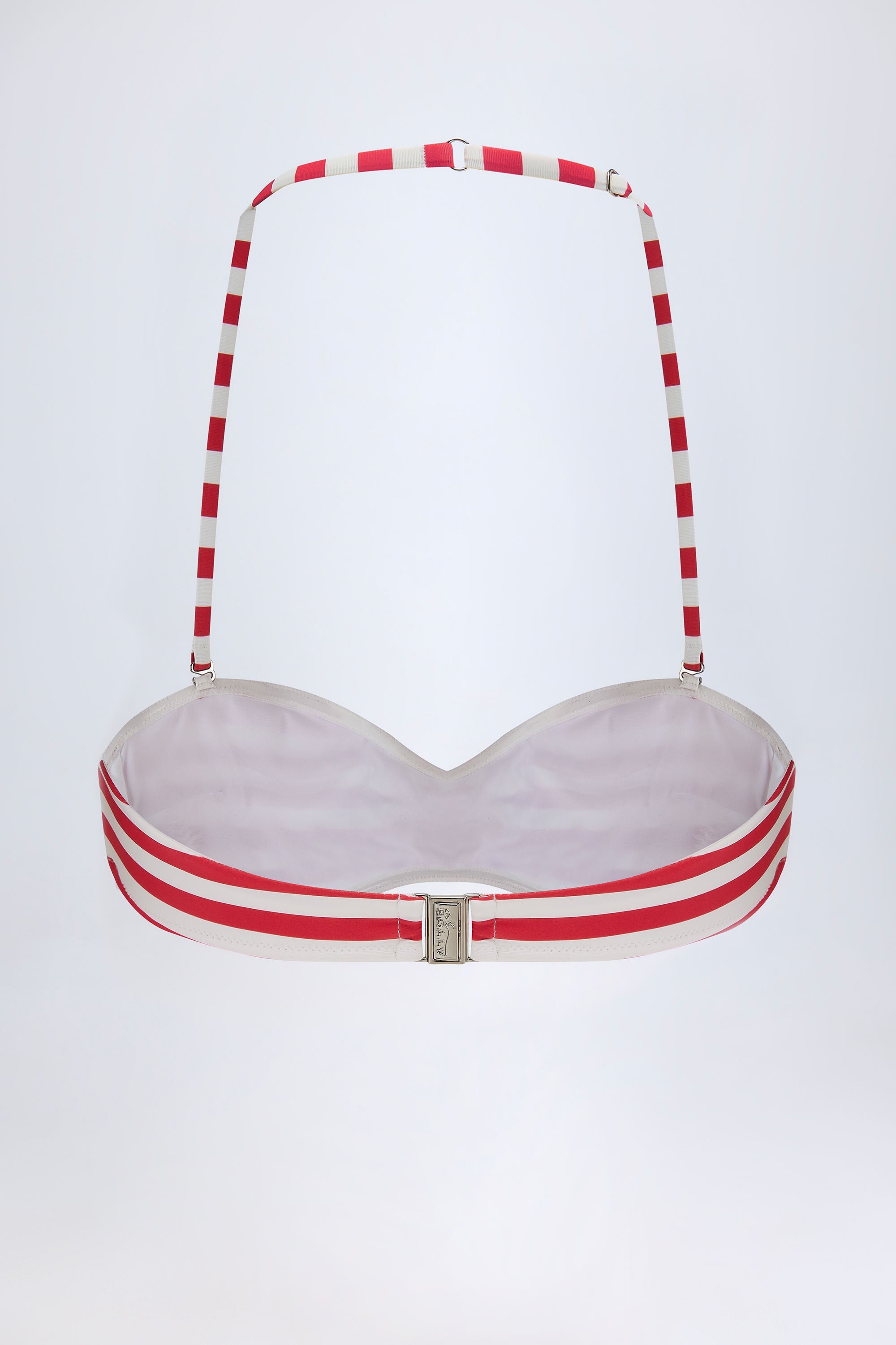 Multiway Bikini Top in Cherry Red Stripe