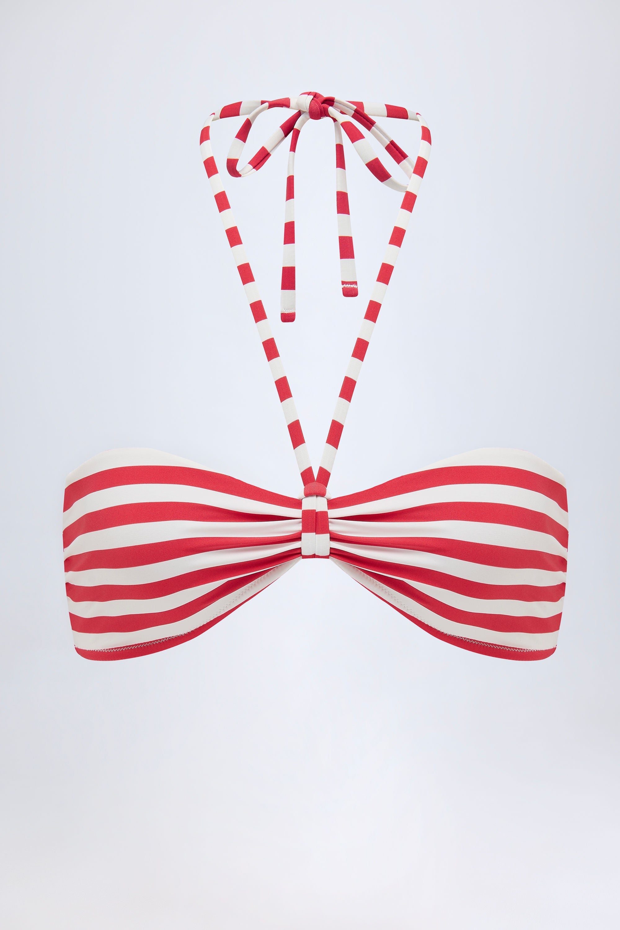 Multiway Bikini Top in Cherry Red Stripe