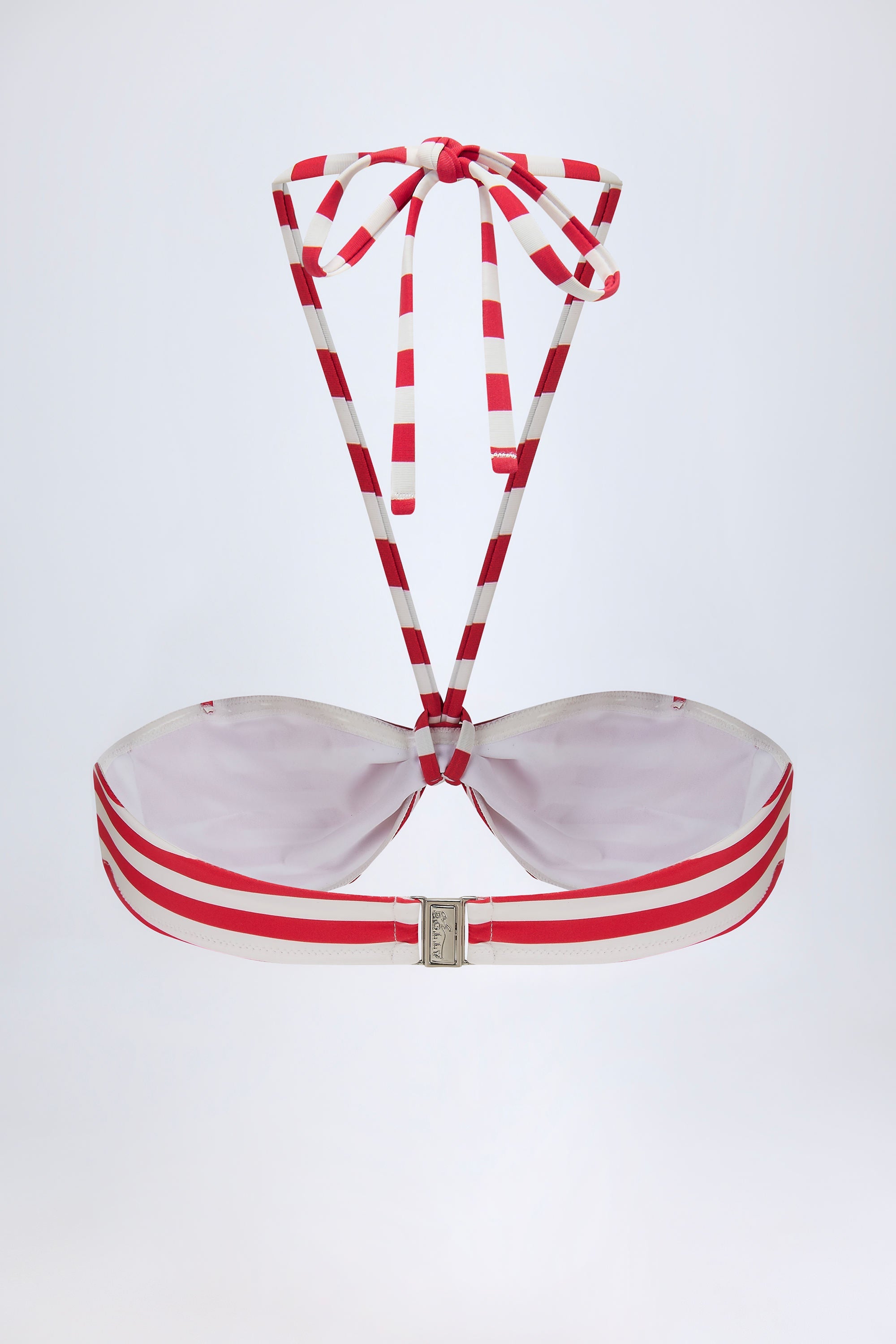 Multiway Bikini Top in Cherry Red Stripe
