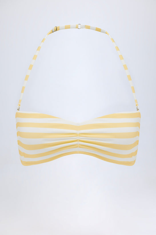 Multiway Bikini Top in Lemon Yellow Stripe