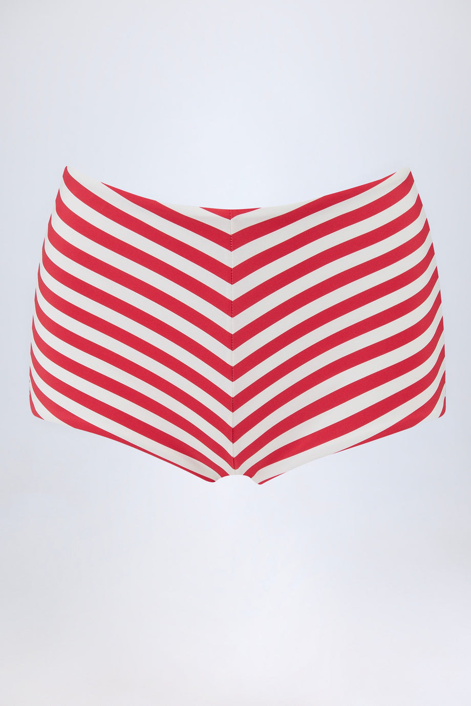 Mid-Rise Hotpants in Cherry Red Stripe