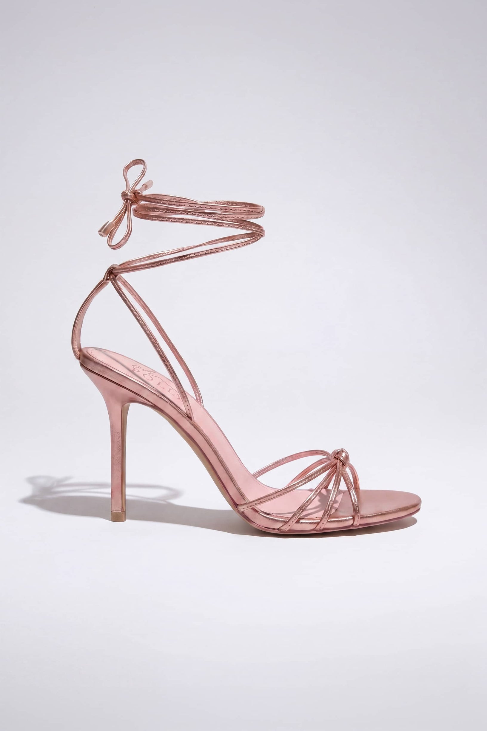 Lace-Up Heeled Sandal in Blush Pink - 2
