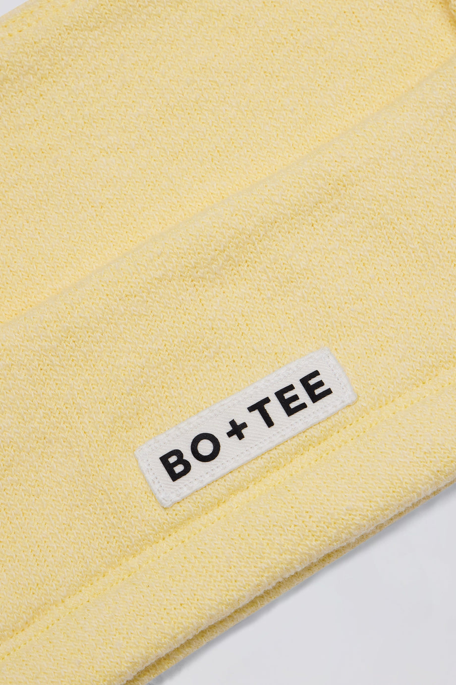 حمالة صدر مربعة الرقبة من القطن تيري باللون الليموني