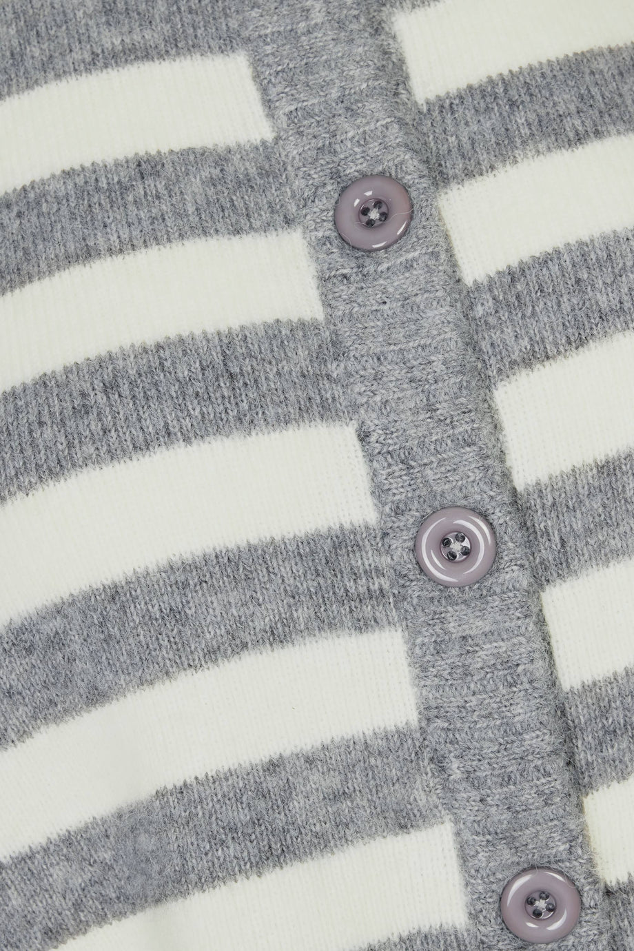 Cropped Knit Cardigan in Grey Stripe