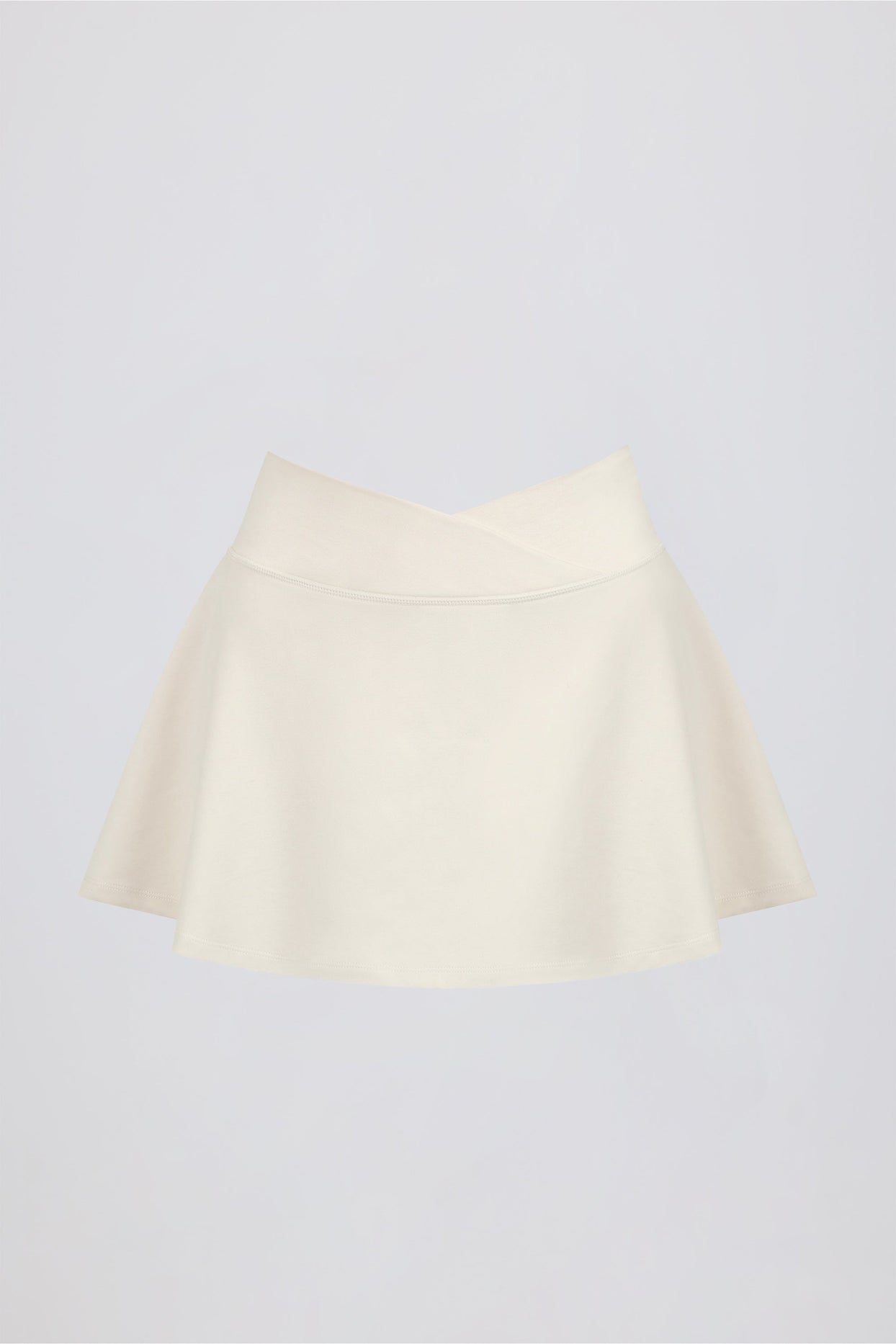 Crossover Mini Skort in Ivory Marl