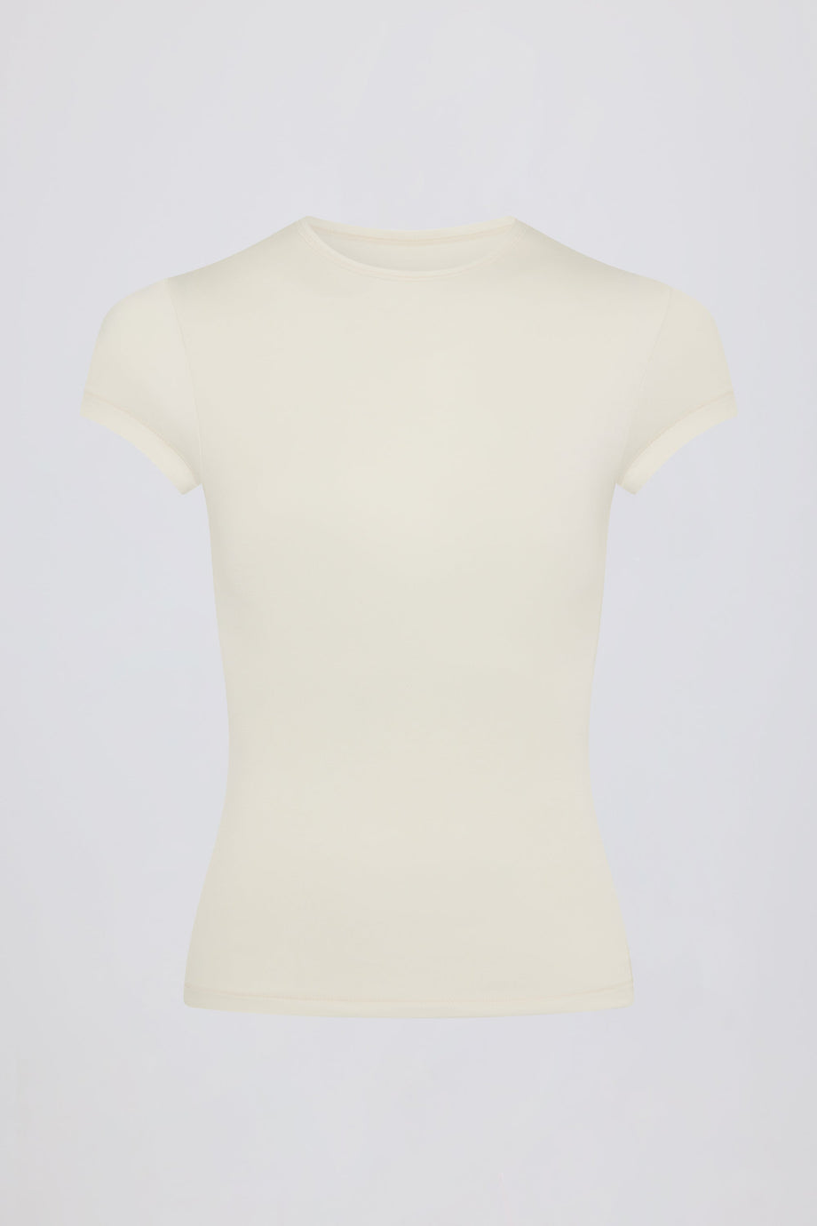 Cut-Out Longline T-Shirt in Cream