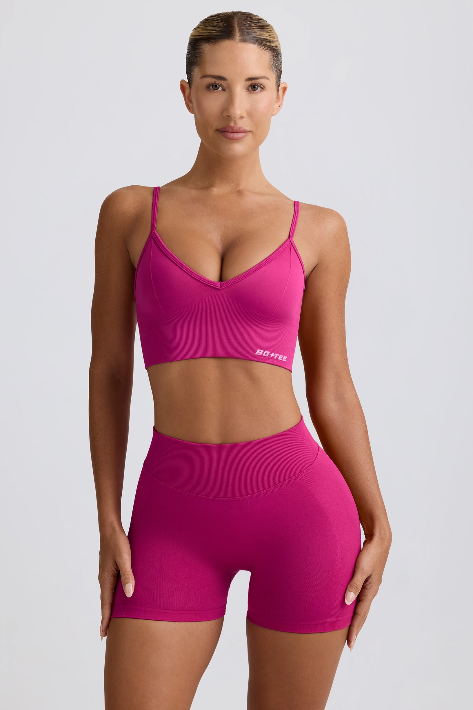 Define Luxe Mini Shorts in Berry - 2