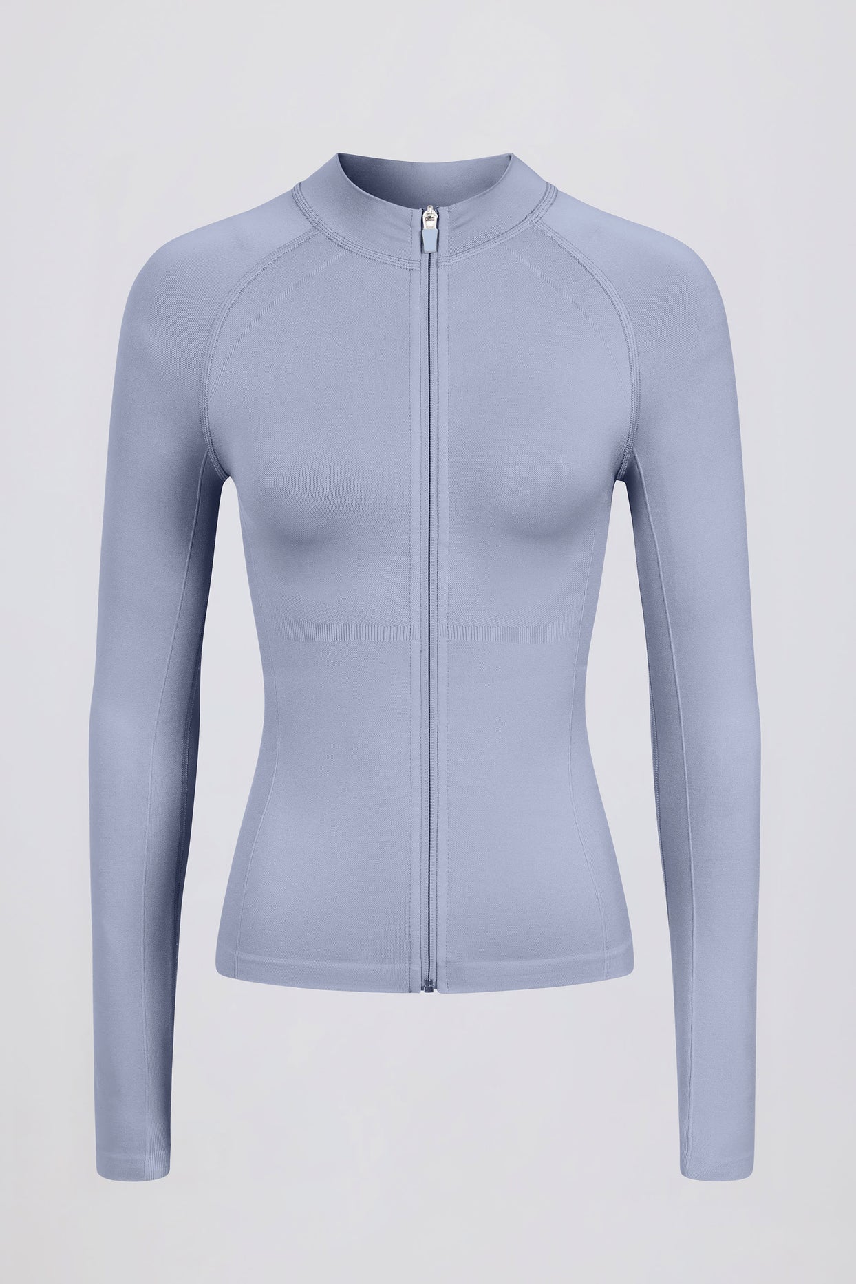 Define Luxe Zip-Up Jacket in Blue Grey