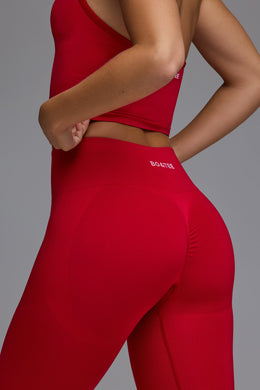 Define Luxe High-Waist Leggings in Cherry Red