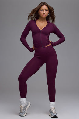 Define Luxe High-Waist Leggings in Grape