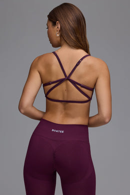 Define Luxe Multiway Open-Back Sports Bra in Grape