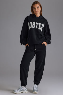 Petite Relaxed Mid-Rise Joggers in Black