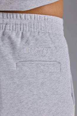 Petite Relaxed Mid-Rise Joggers in Grey Marl