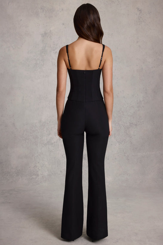 Corset Flared Jumpsuit in Black