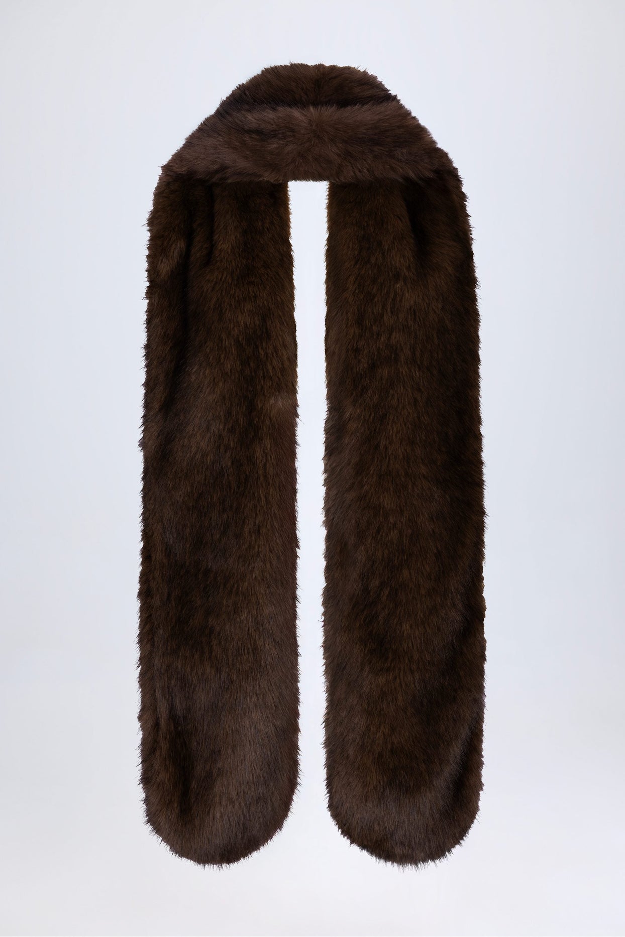 Faux Fur Stole in Brown
