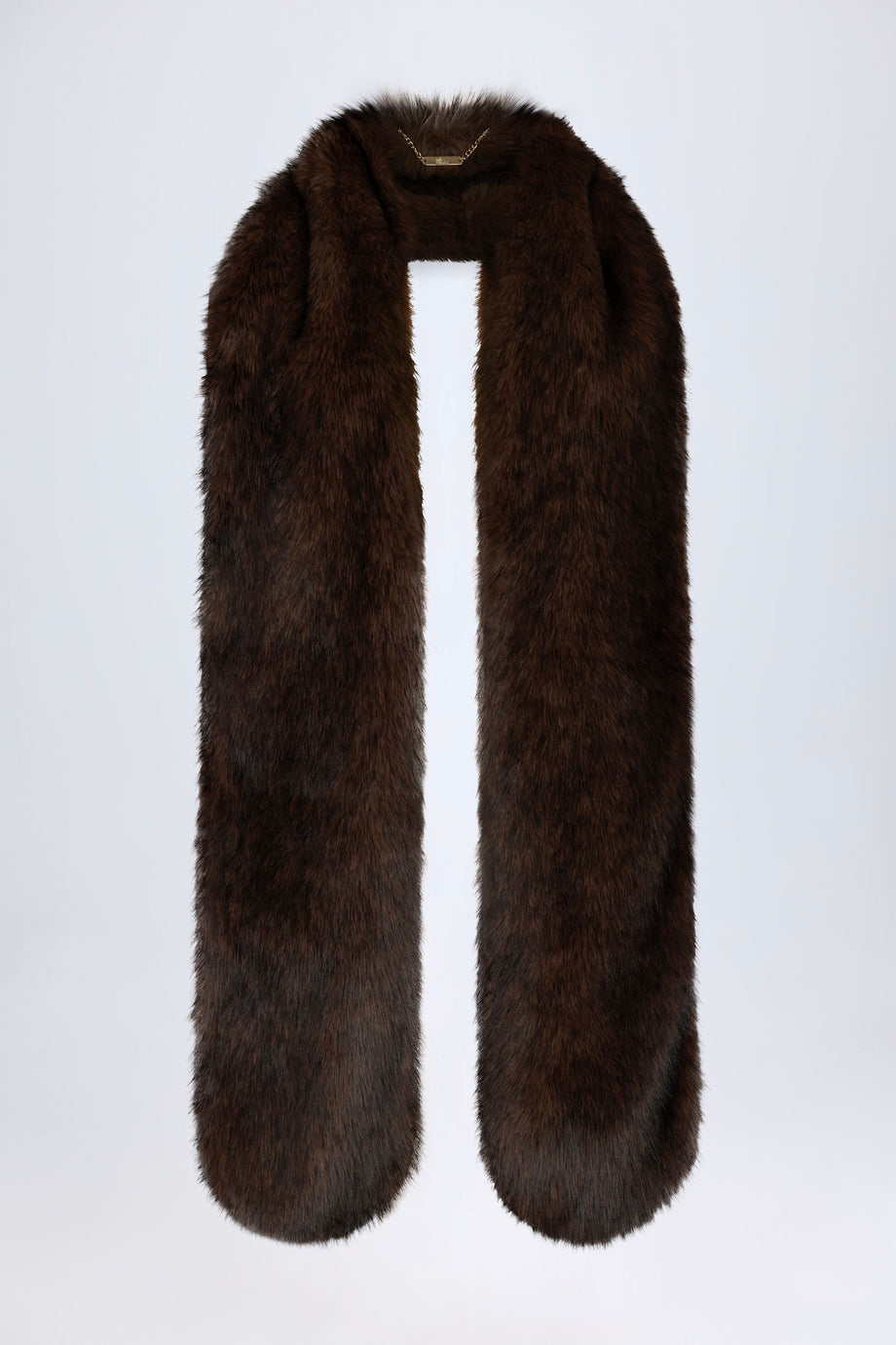 Faux Fur Stole in Brown