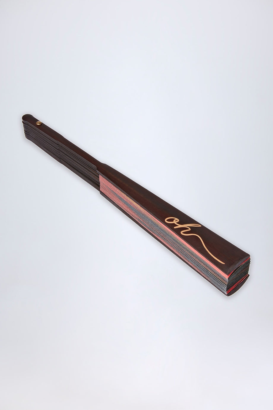 Folding Hand Fan in Red Blurred Print