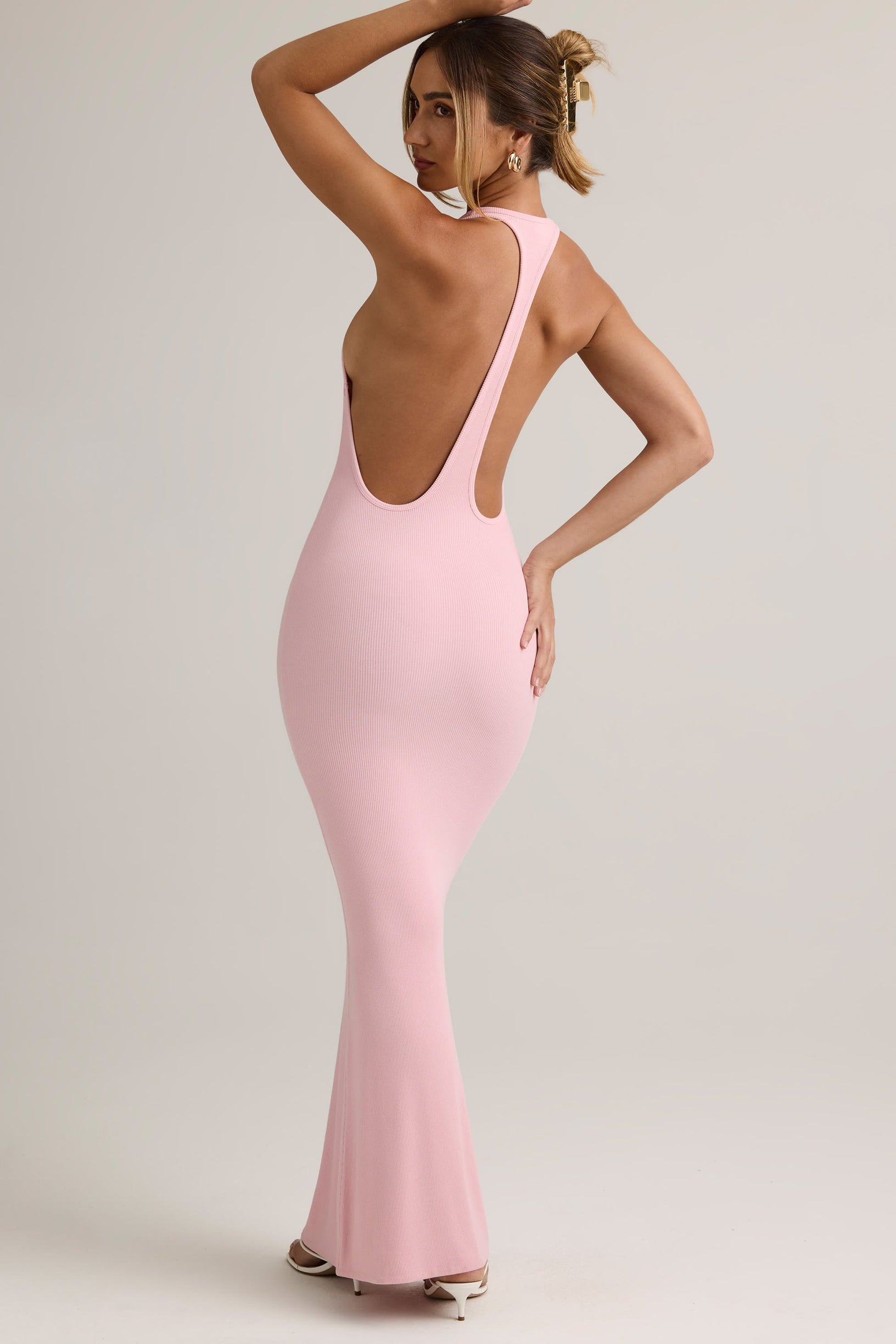 Modal Racerback Maxi Dress in Baby Pink - 1