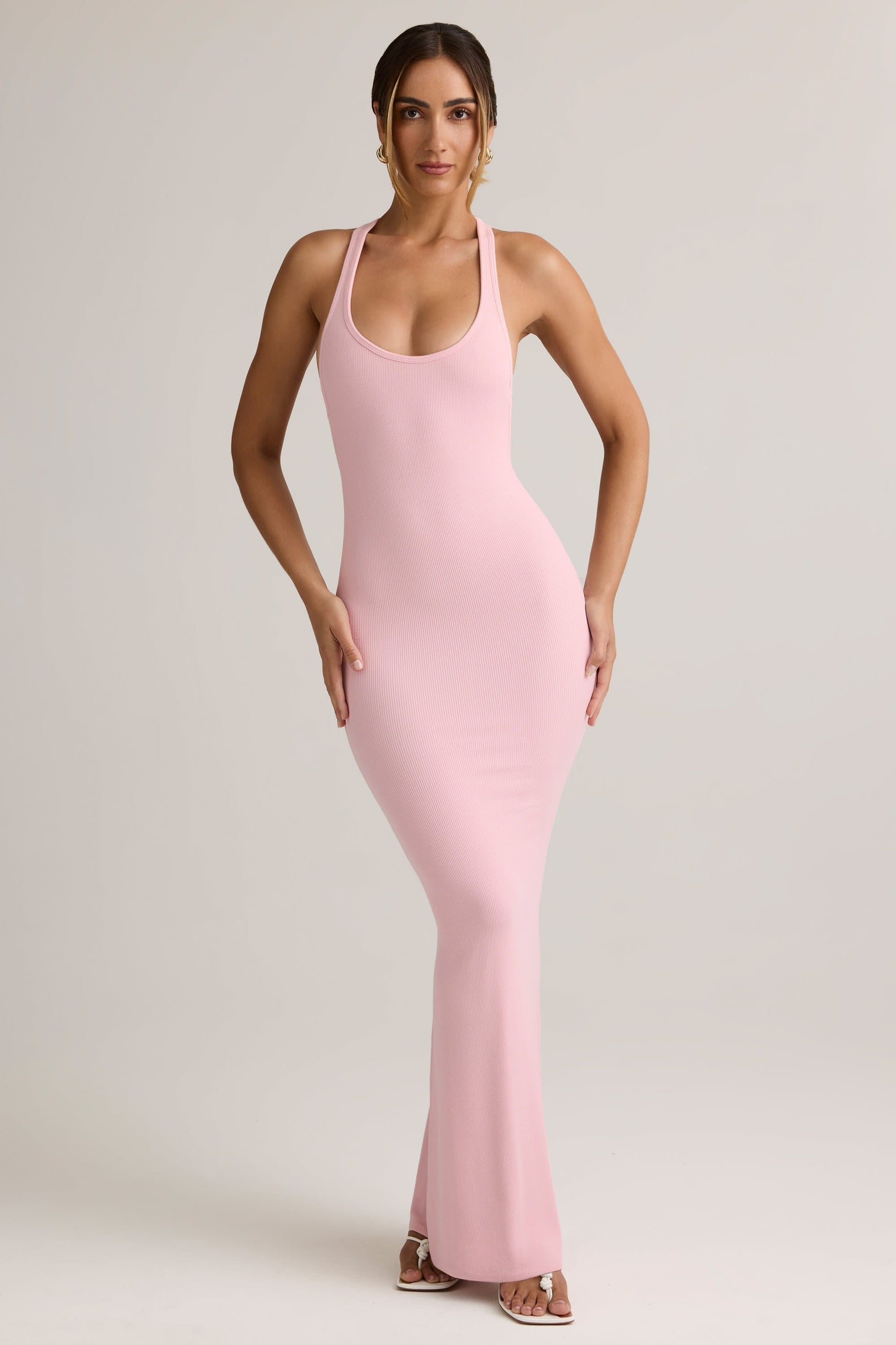Modal Racerback Maxi Dress in Baby Pink - 2