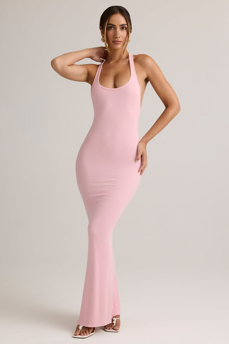 Modal Racerback Maxi Dress in Baby Pink