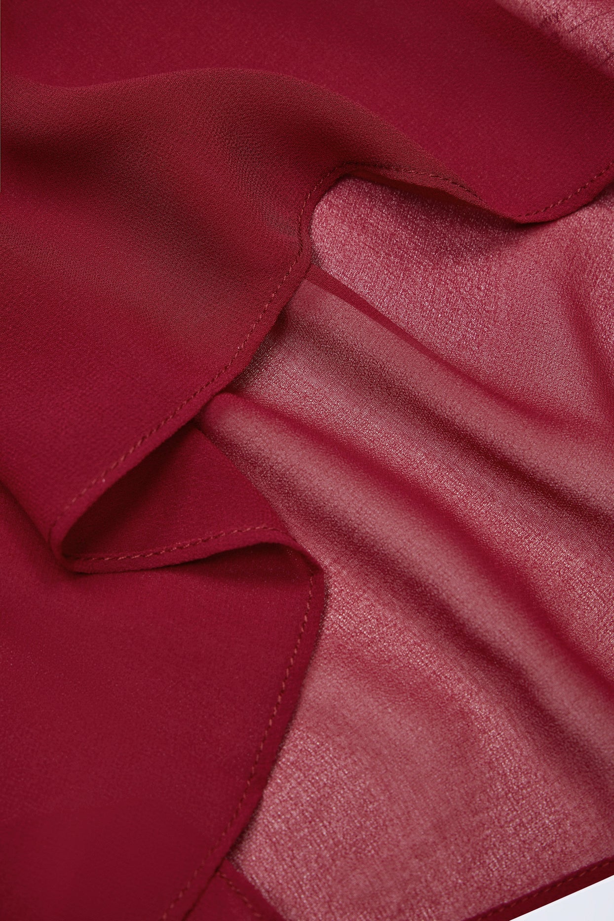 Cowl-Neck Backless Mini Dress in Dark Cherry