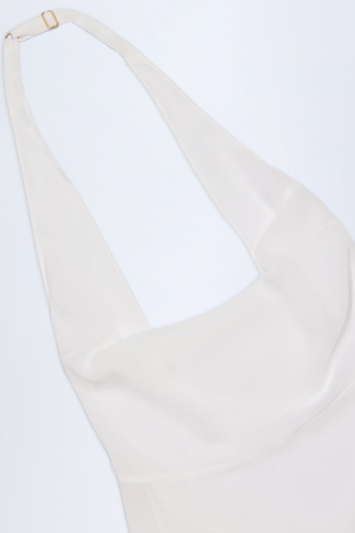 Cowl-Neck Backless Mini Dress in White