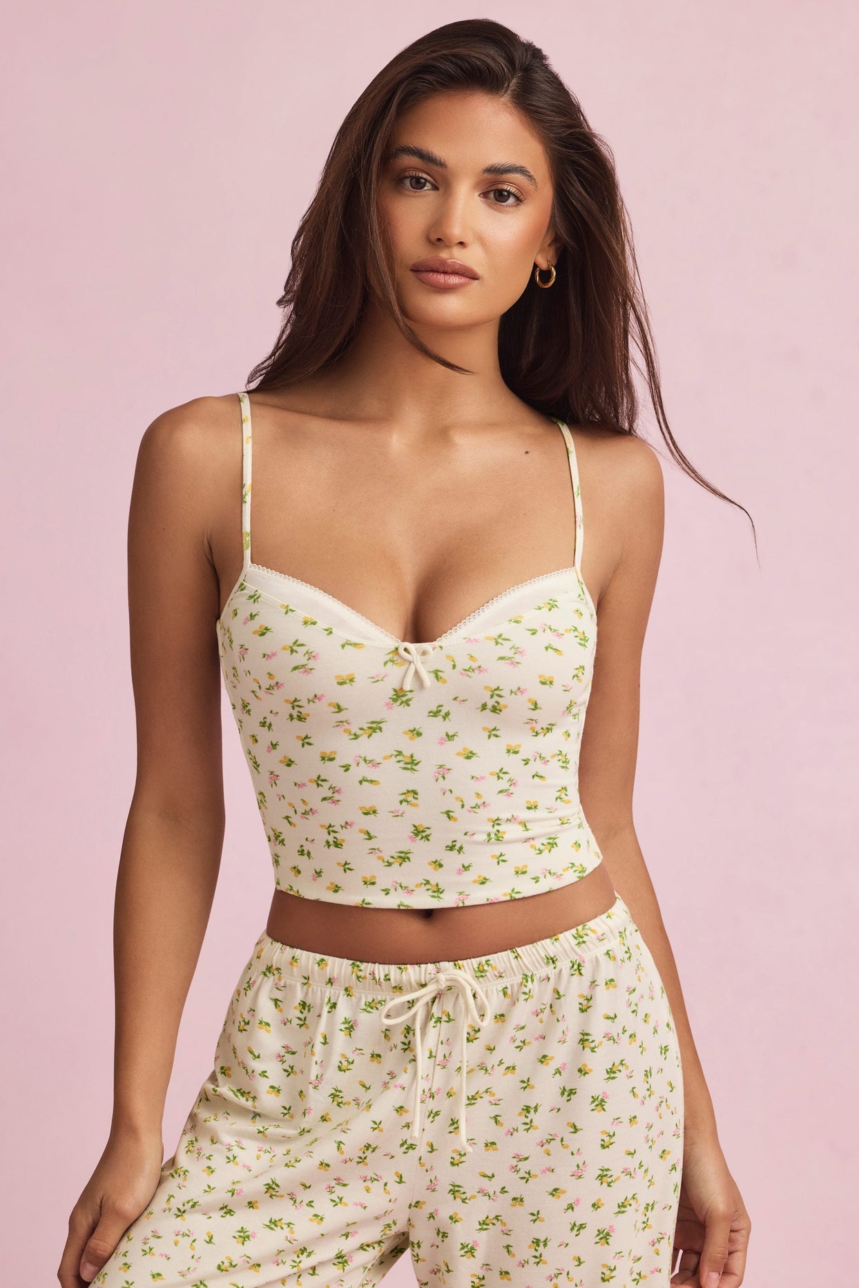 Camisole Pyjama Top in Lemon Print