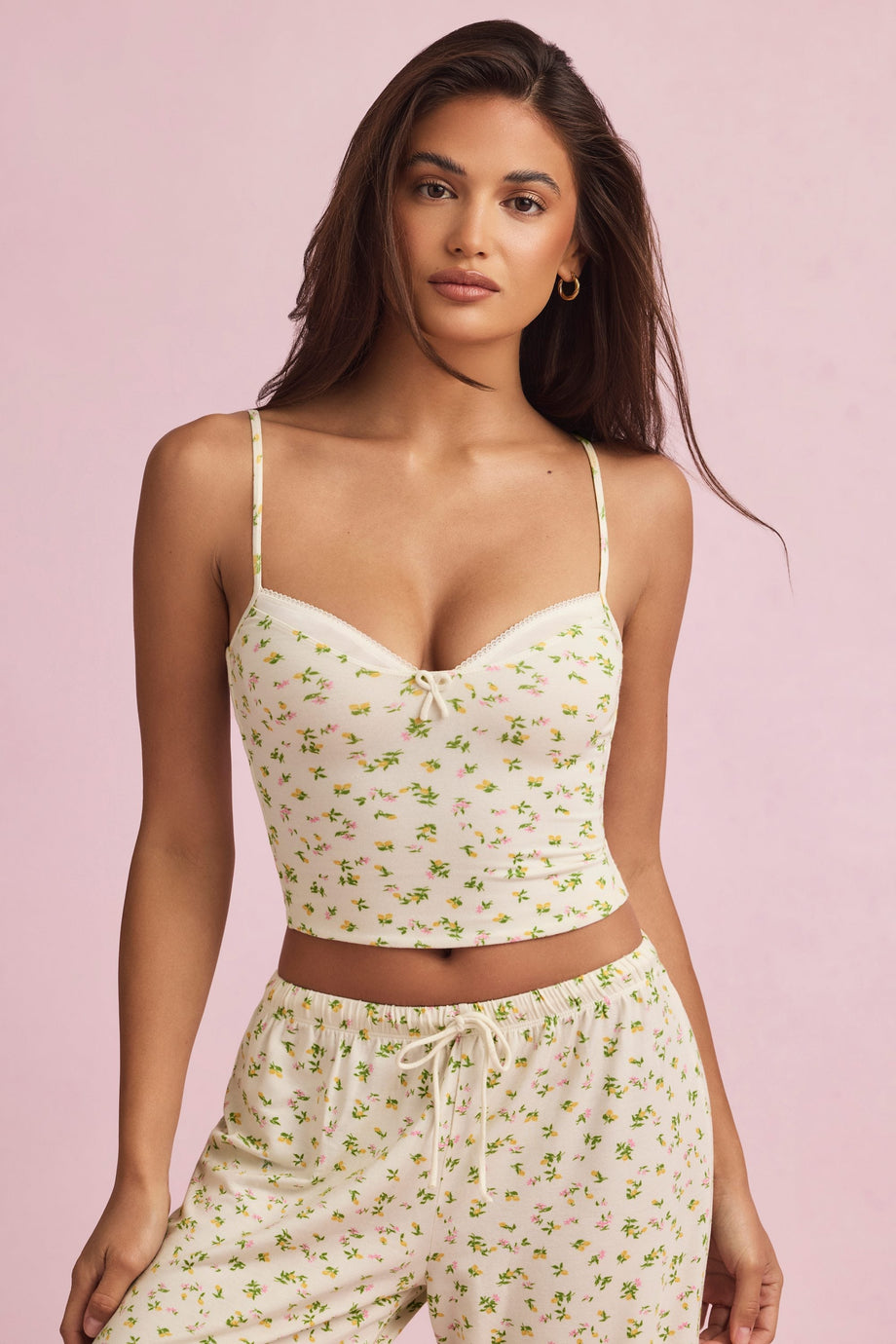 Camisole Pyjama Top in Lemon Print