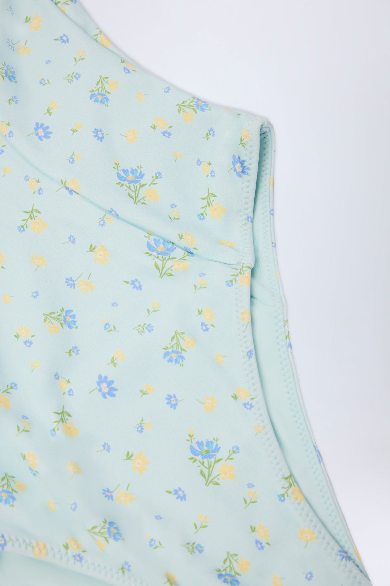 Underwired Balconette Swimsuit in Blue Floral Print