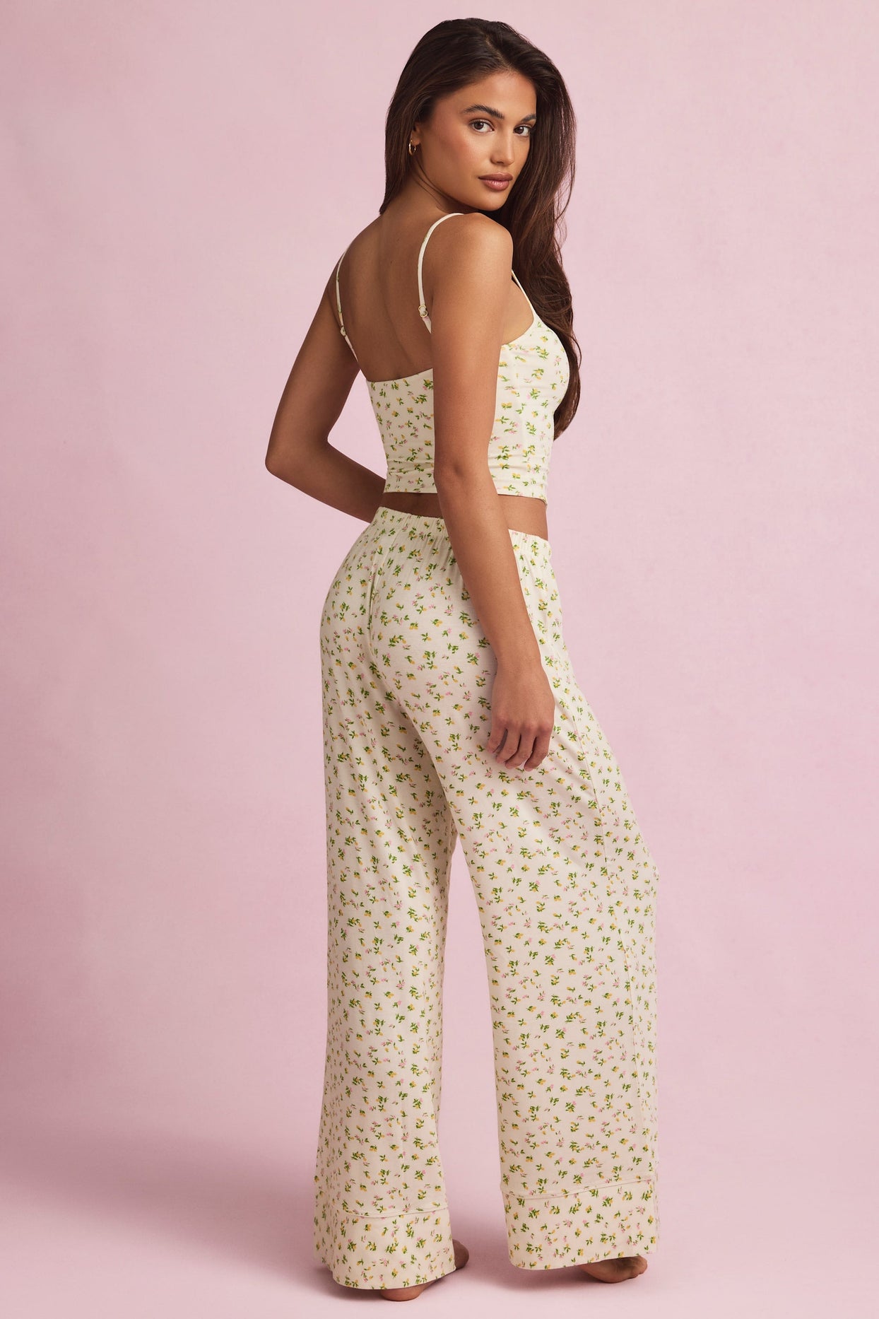 Mid-Rise Pyjama Trousers in Lemon Print