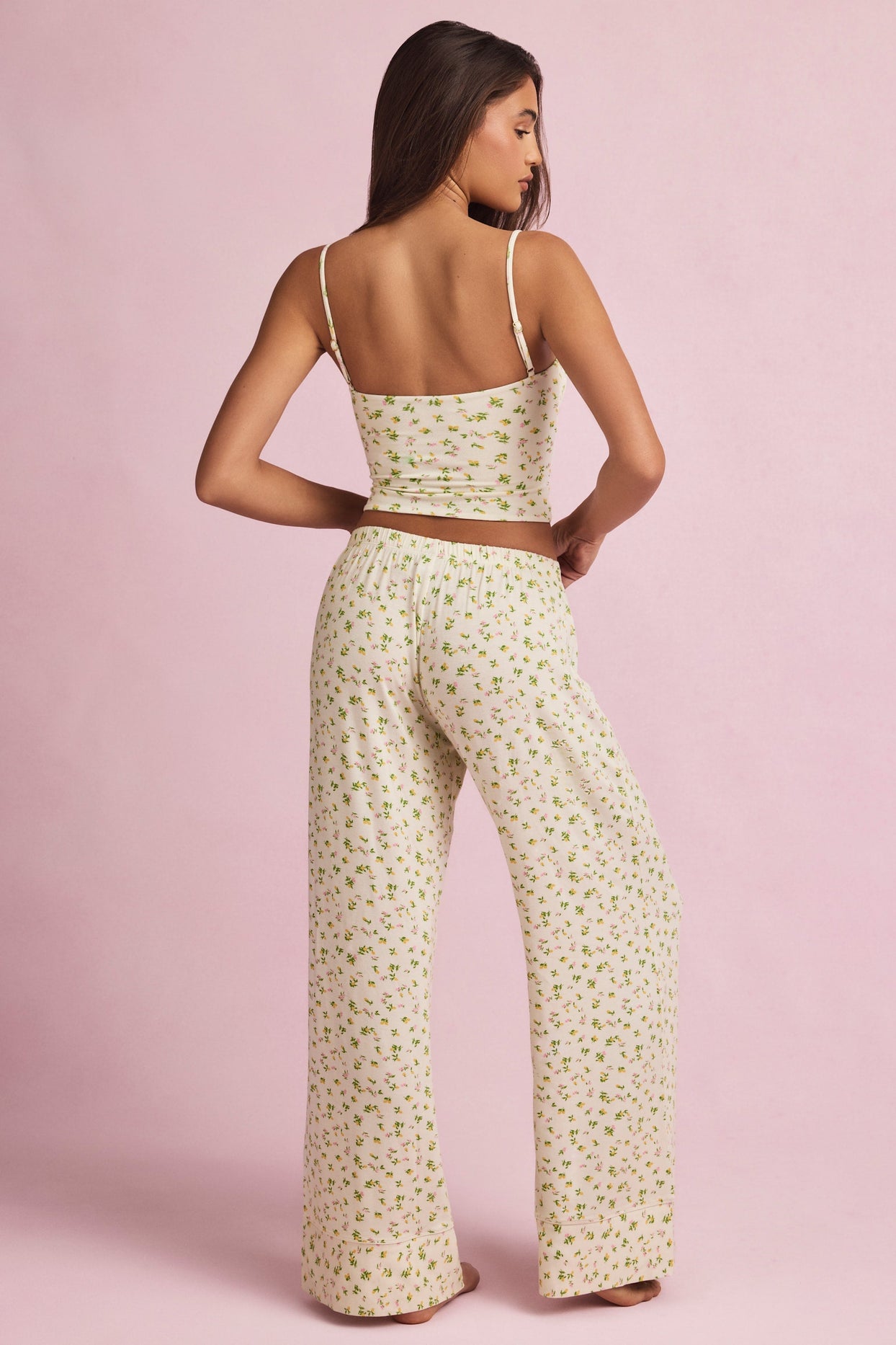 Mid-Rise Pyjama Trousers in Lemon Print
