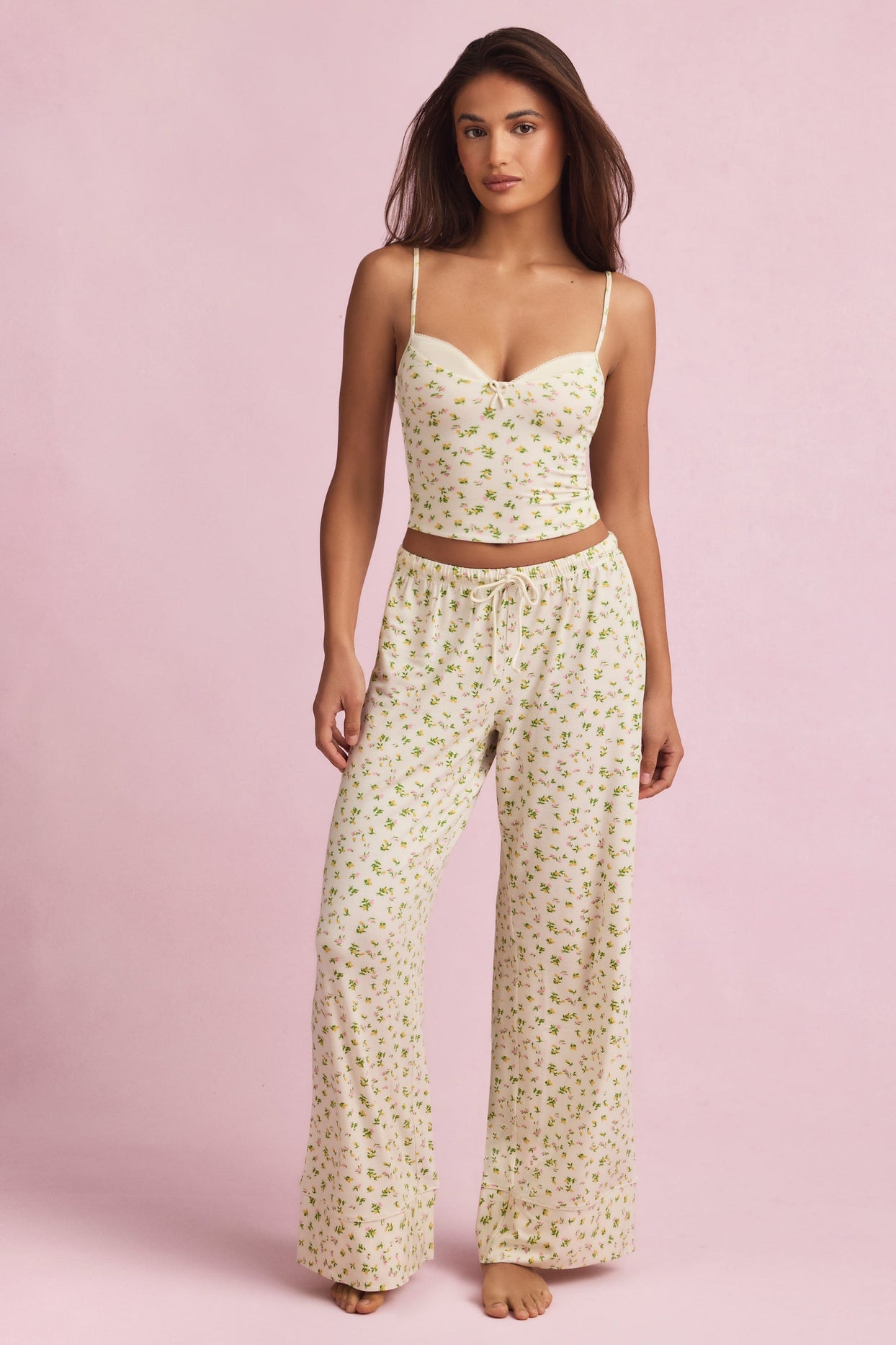 Mid-Rise Pyjama Trousers in Lemon Print