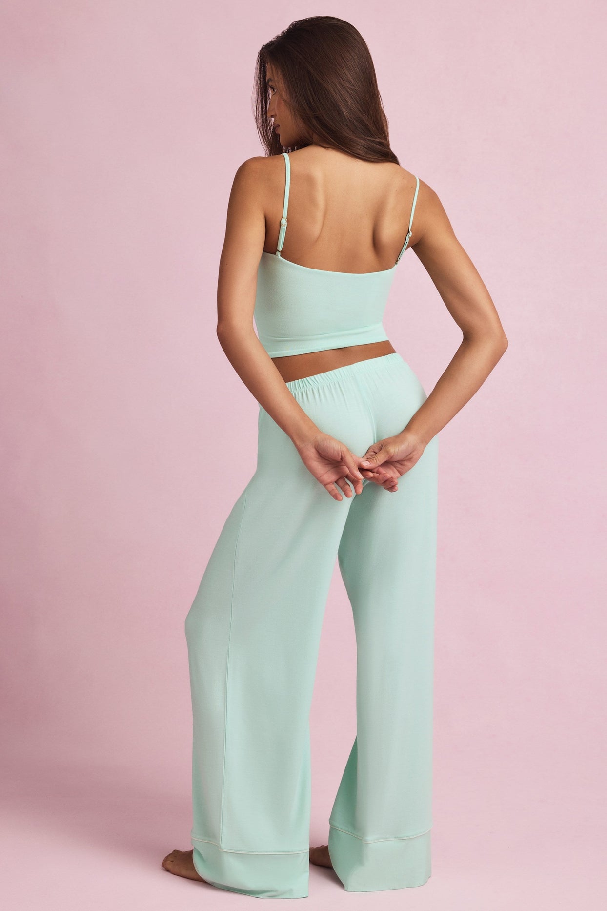 Mid-Rise Pyjama Trousers in Mint