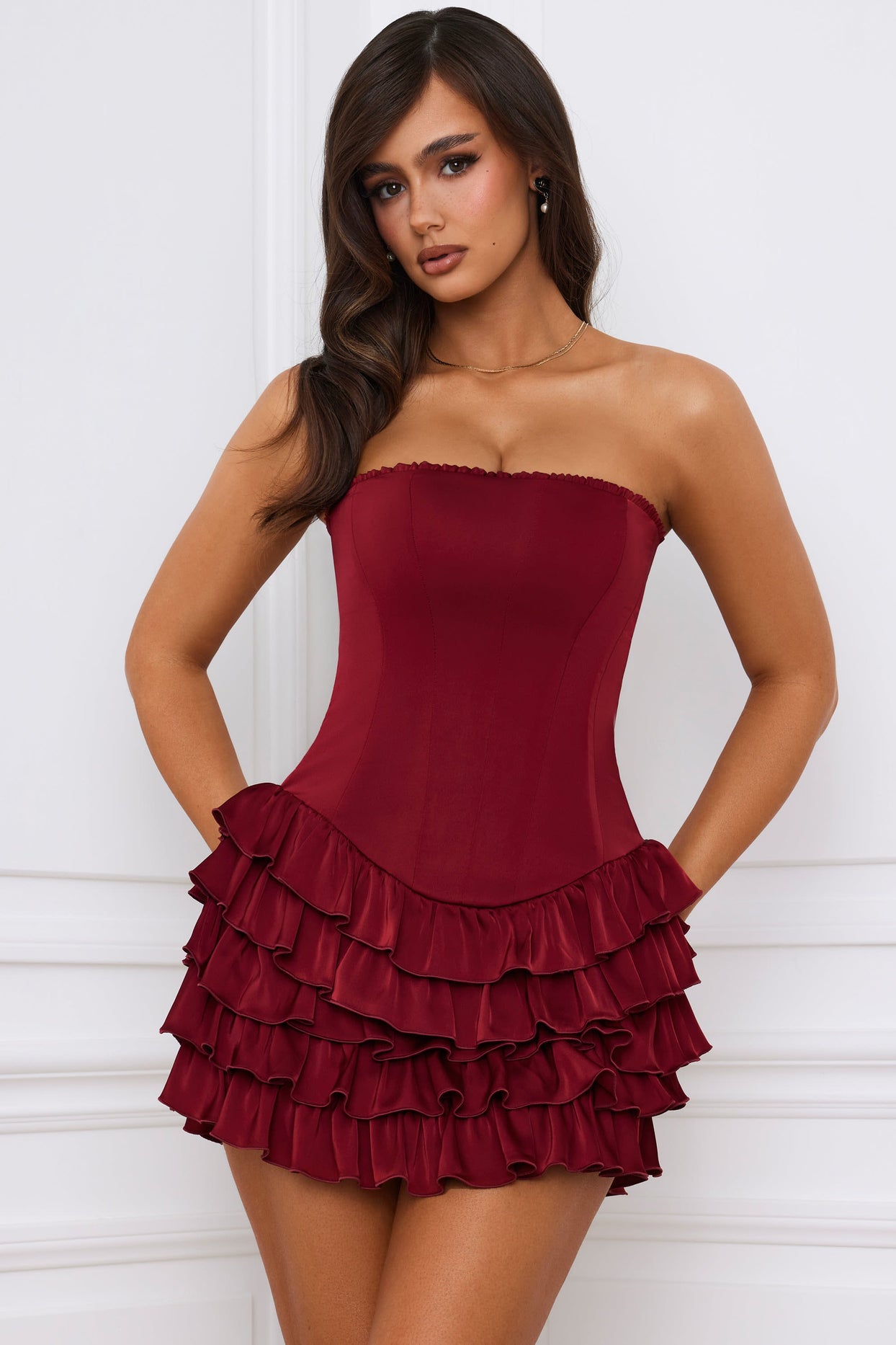 burgundy tube mini dress Keep It Cute Tube Mini Dress - Wine