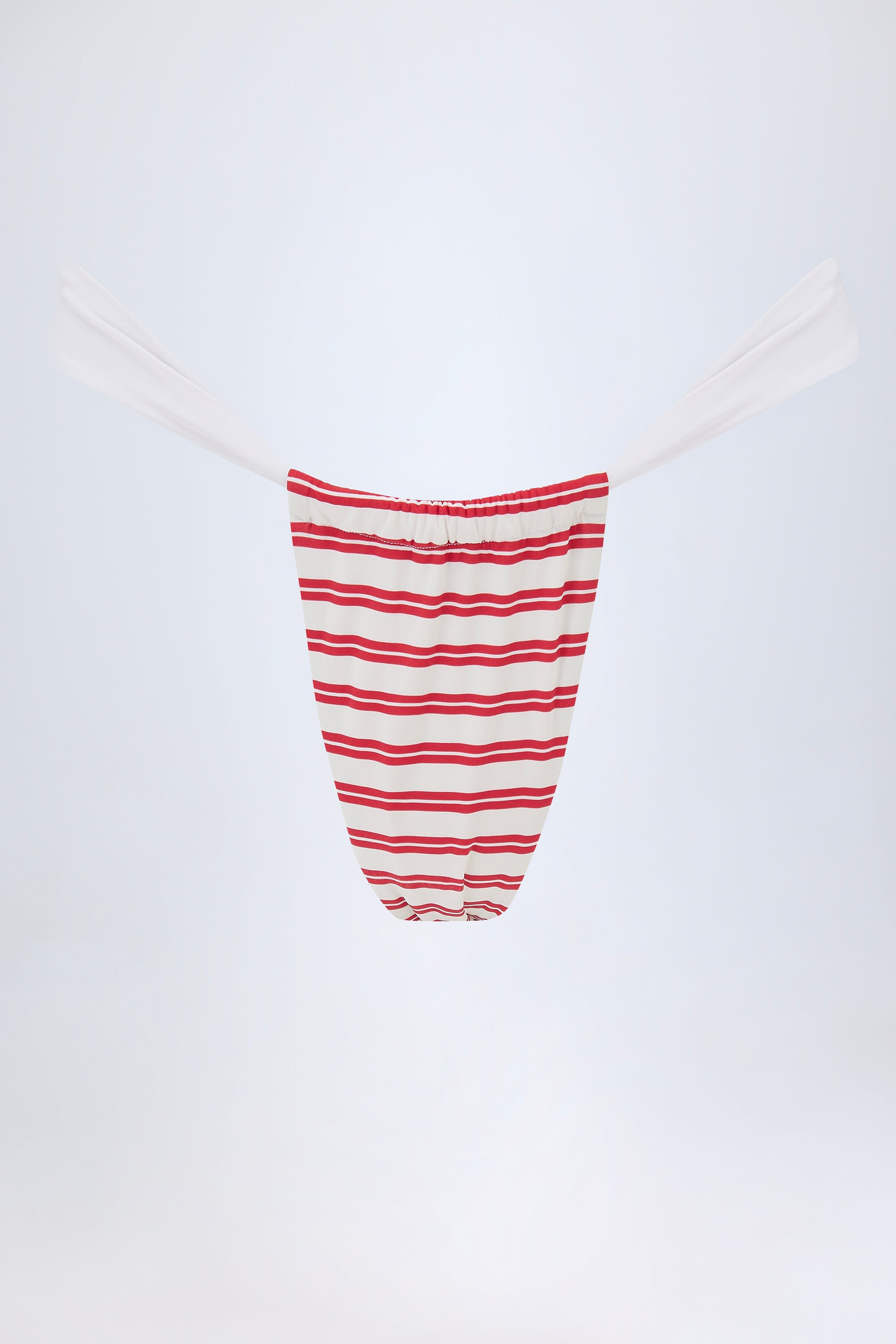 Ruched Cheeky Bikini Bottoms in Cherry Red