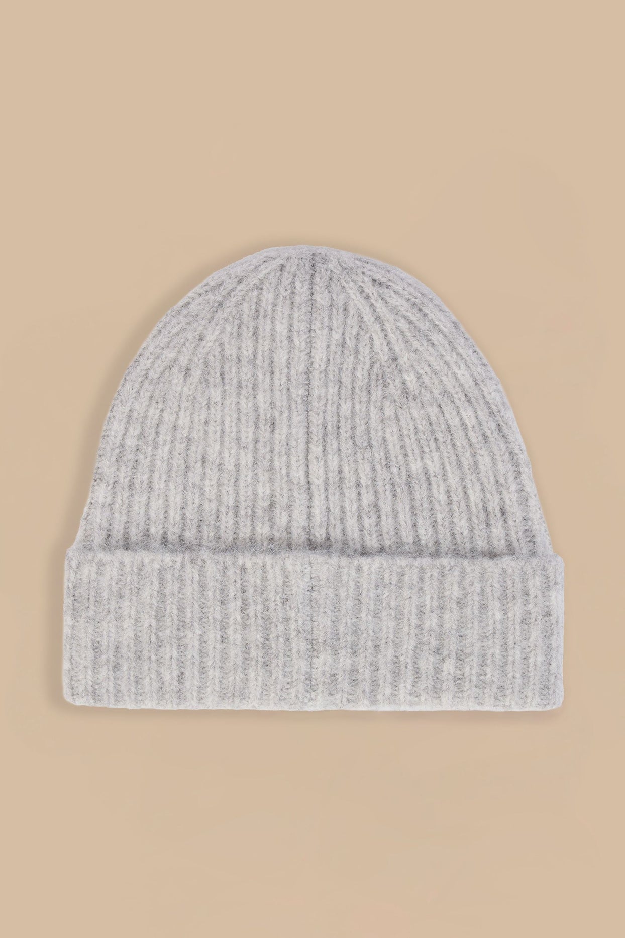 Knit Beanie Hat in Ice Marl