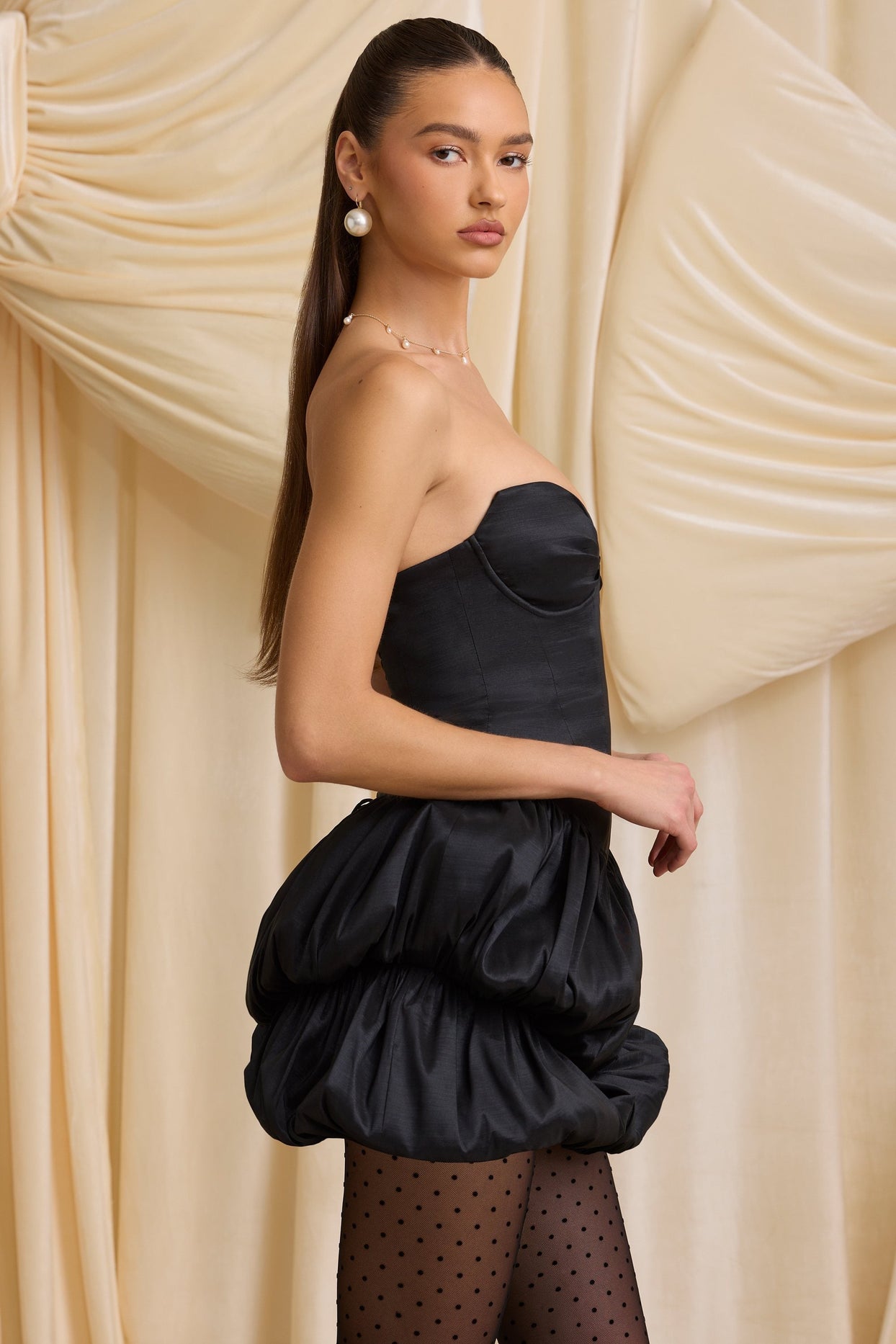 Laela Layered Bubble Hem Corset Mini Dress in Black | Oh Polly Laela Layered Bubble Hem Corset Mini Dress in Black | Oh Polly