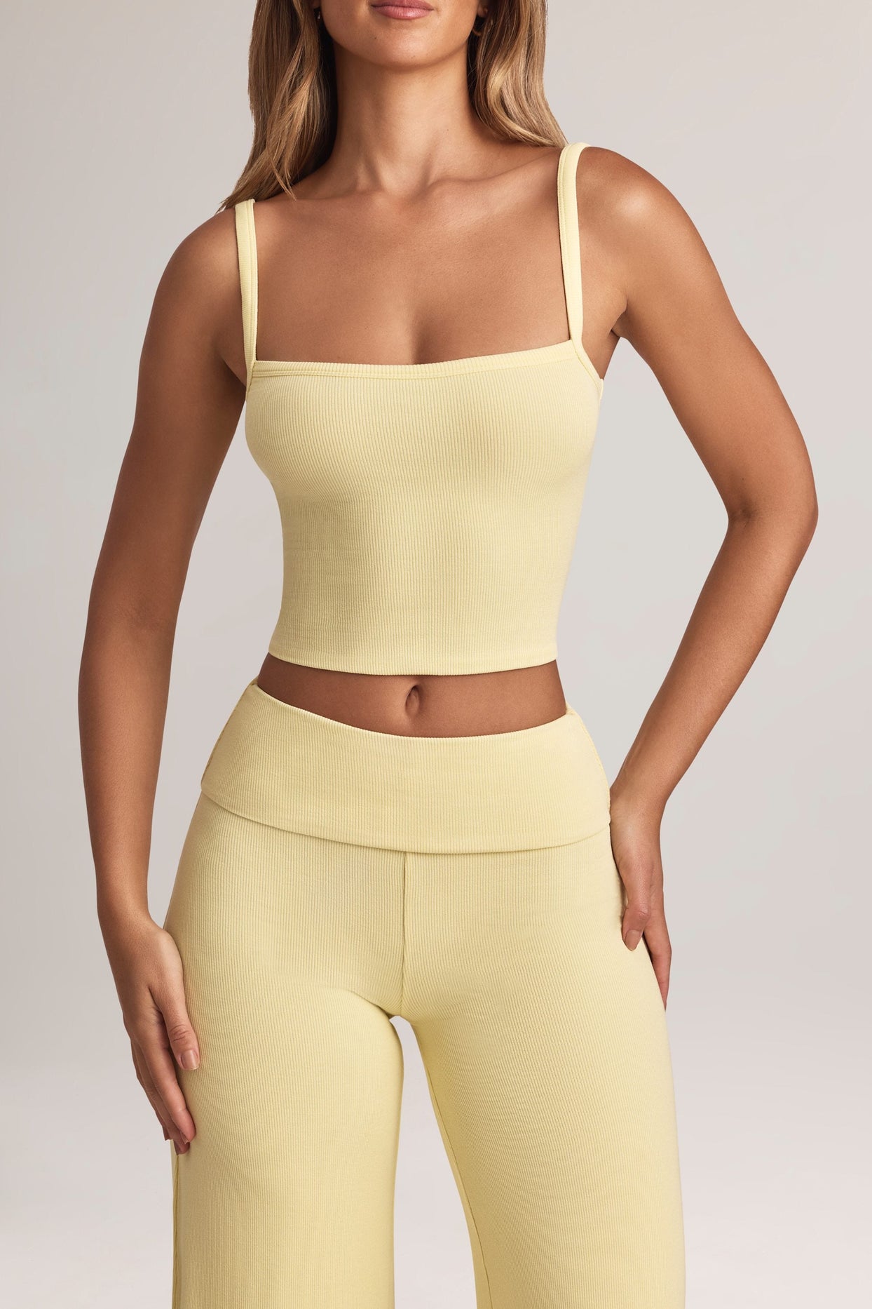 Modal Square-Neck Camisole Top in Lemon Sherbet