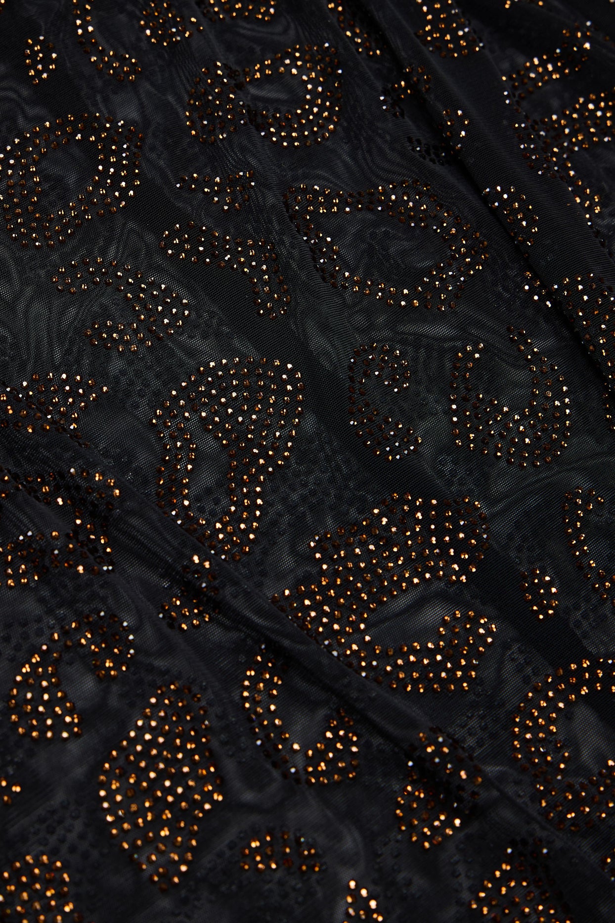 Embellished Backless Maxi Dress in Black Leopard Hotfix