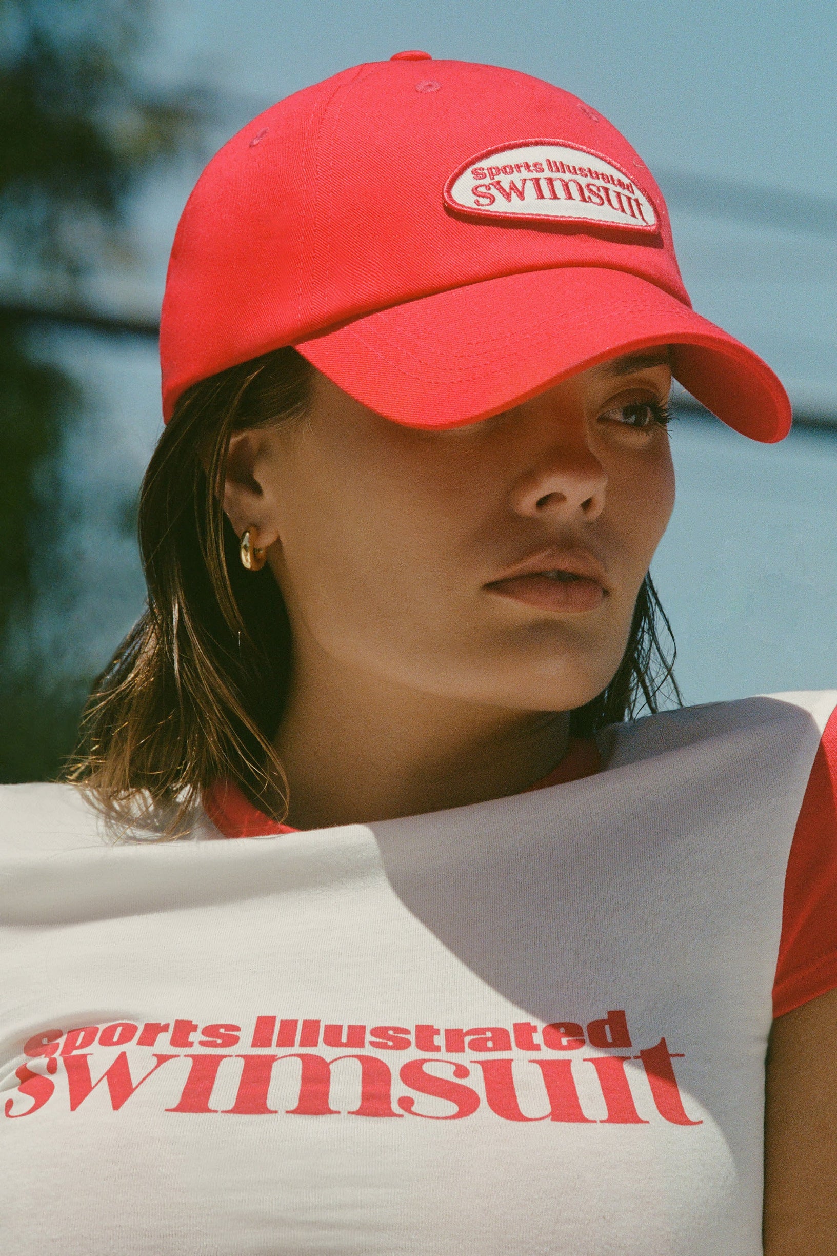 Logo Baseball Cap in Fiery Red - 1